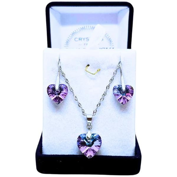 Conjunto Set Plata Italiana 925 Con Cristales De Swarovski®