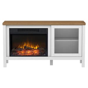 Estufa Chimenea Mueble 1500W Blanco Nex