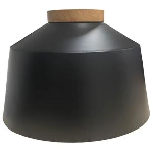 Lámpara Techo 1L E27 Negro/Madera Abitare