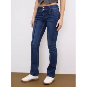 Jeans Flare Dos Botones Tiro Bajo