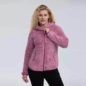 Polar Mujer Peludo Con Bolsillo Rosa Melange
