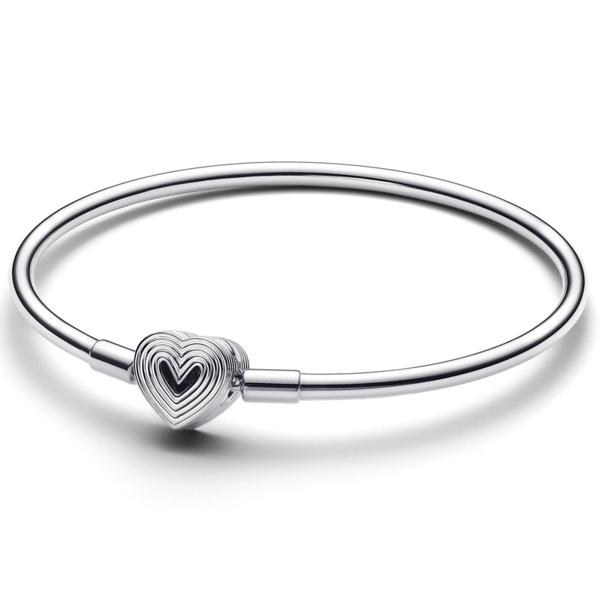Brazalete Rígido Cierre Corazón Radiante Pandora