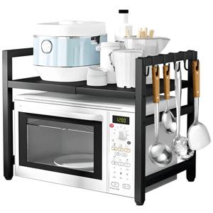 Estante Repisa Extensible Horno Microondas Con Ganchos Rack Organizador