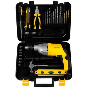 Taladro Percutor 800w + Accesorios Stanley Color Amarillo