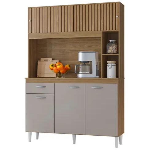 Kit Cocina 5 Puertas Duda Damasco/ripado/Off White
