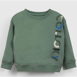 Polerón Verde Con Carda, Hombro Caído Estampado Colloky