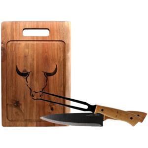 Set Wayu Prm Chuchillo + Tenedor + Tabla