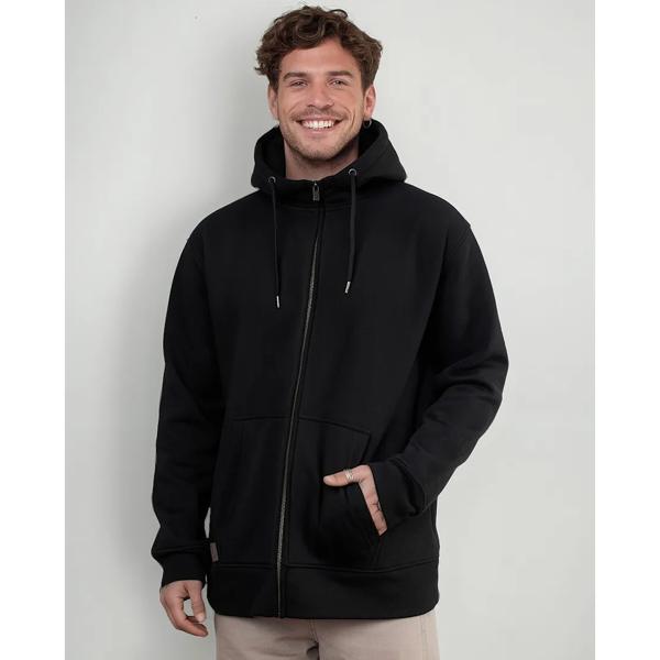 Polerón Con Capucha Y Cierre Ykk Interior Polar Sherpa Algodón Orgánico Puelo De Lenga