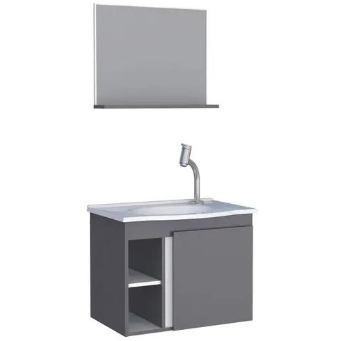 Mueble Vanitorio 52 cm + Espejo Safira Gris VekkaHome