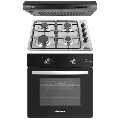 Kit Empotrable 157 Campana + Encimera 4 Quemadores + Horno 59 lt