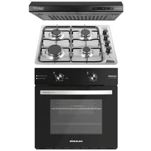 Kit Empotrable 157 Campana + Encimera 4 Quemadores + Horno 59 lt