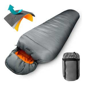 Saco De Dormir Termico 0 A 15 Grados Momia Overfit Camping Color Gris