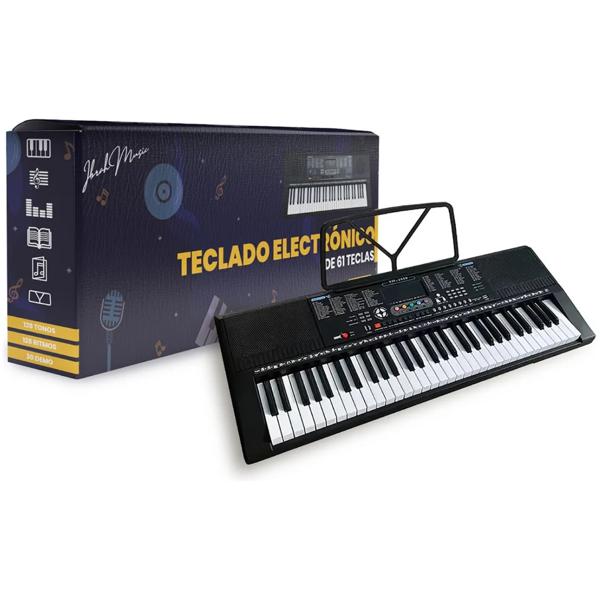 Teclado Musical Ibrah Ib 2800 61 Teclas Negro