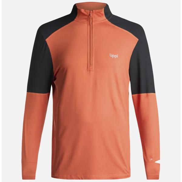 Poleron Hombre Puerto Trucco 14 Zip Naranjo Oscuro Lippi
