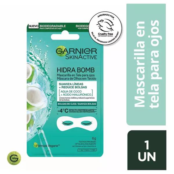 Mascarilla Garnier Skin Active en Tela Ojos Coconut