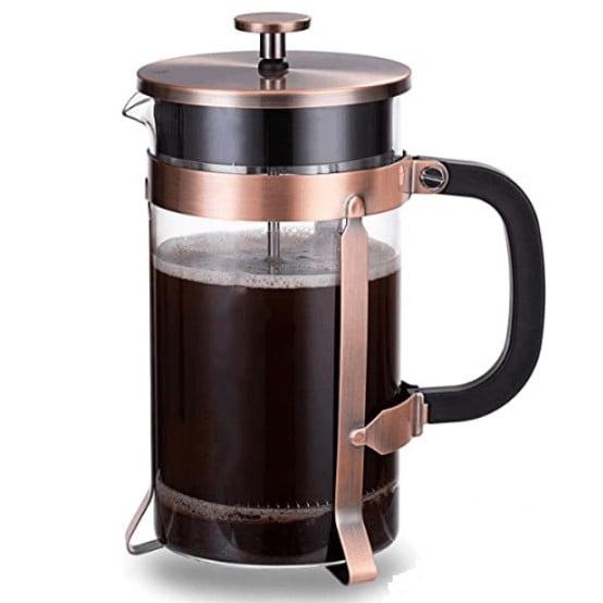 Cafetera Francesa 1lt Borosilicato Cobre Envejecido Ruan Lugano