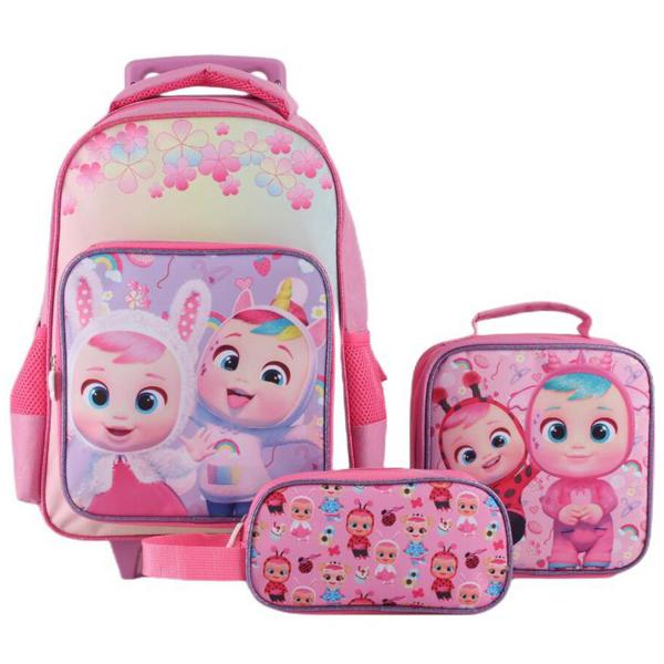 Pack 3 Piezas Mochila 15", Lonchera y Estuche Cry Babies