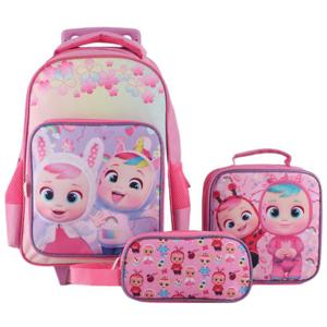 Pack 3 Piezas Mochila 15", Lonchera y Estuche Cry Babies
