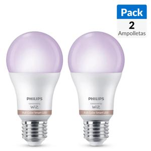Pack 2 Ampolletas Inteligentes Smart Wifi 8.5 W E27 806 lm Luz Multicolor