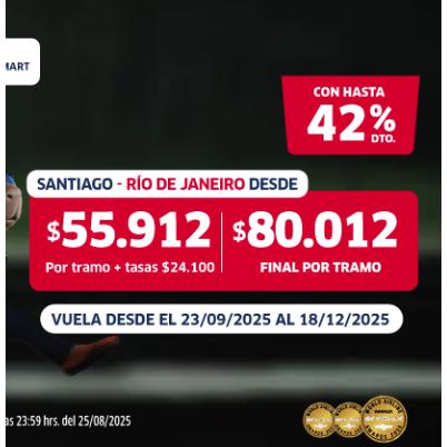 Vuelo Santiago - Rios de Janeiro, Jetsmart