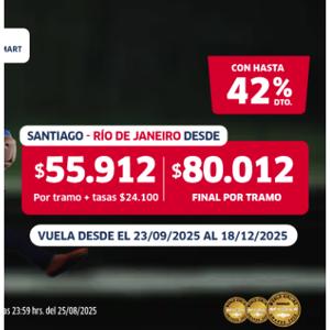 Vuelo Santiago - Rios de Janeiro, Jetsmart