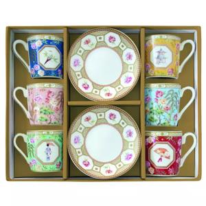 Set 6 Tazas Café + Platillo
