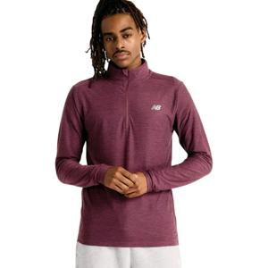 Polerón Running Hombre New Balance Space Dye 1/4 Zip Burdeo