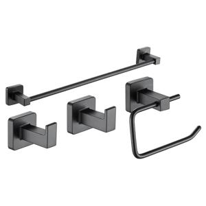 Set Accesorios Baño Arezzo Negro 4 Piezas