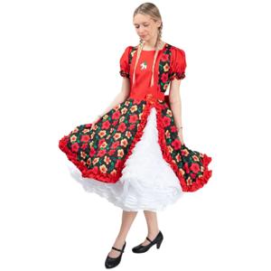 Vestido De Huasa China Adulto Mujer Niñas Fiesta Patrias