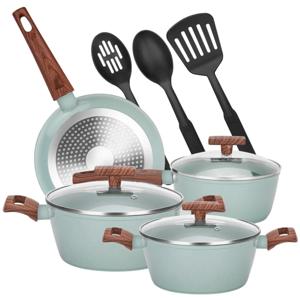 Juego Bateria Cocina Granito Antiadherente Olla Sarten 10pcs
