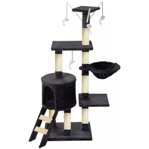 Rascador Tipo Árbol Para Gatos - 5 Niveles Interactivo Color Gris Oscuro