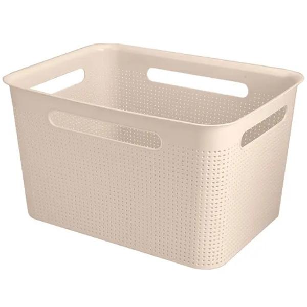 Caja Organizadora Modular L Beige Plástico 37x27x21 cm