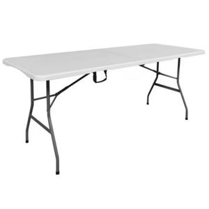 Mesa Plegable 1.80 Mts Tipo Maleta con Seguro Blanca