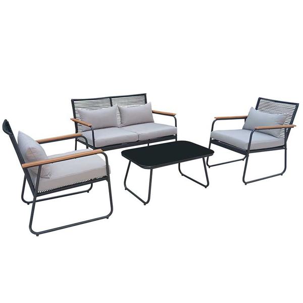 Juego Living Casanova Terraza 2-1-1 Gris