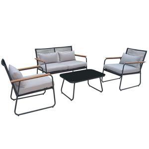 Juego Living Casanova Terraza 2-1-1 Gris