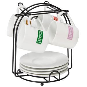 Set de 4 Tazas para Café con Platos y Rack
