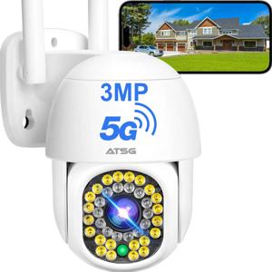 Atsg® 5/2.4ghz Wifi6 Cámara De Seguridad 3MP Visión Nocturna, Bidireccional, IP66