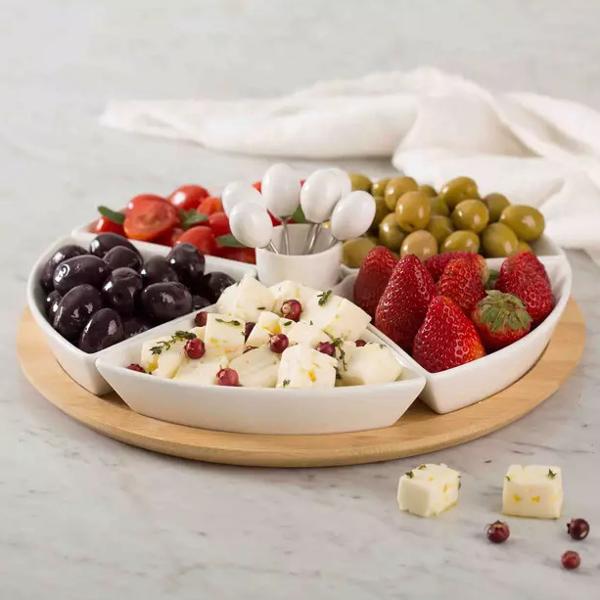 Set de Cocktail Bamboo con 5 Pocillos y Pinchos Attimo