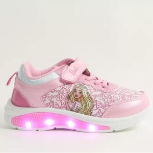 Zapatilla Con Luces Niña Full Print Logo Rosado Barbie