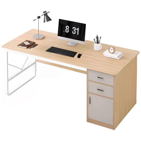 Escritorio Con Cajón Gabinete 100cm Pata Metálica Oficina