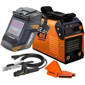 Soldadora Inverter Igbt Lusqtof 160amp Kit Soldadura Electrodos + Mascara Fotosensible Y Escuadras