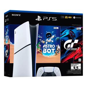 Consola Ps5 Slim Digital + Juego Astro Bot Y Gran Turismo 7 Blanco/negro Sony
