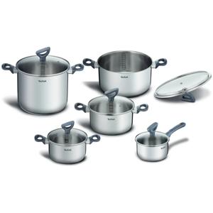Batería 10 Piezas Daily Cook Color Plateado en Acero Inoxidable Tefal