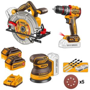 Kit Ingco P20s Brushless 3en1 Taladro + Sierra + Lijadora