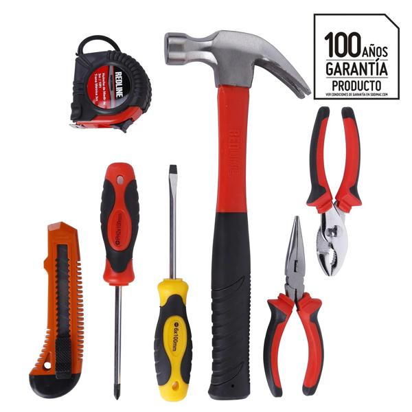 Set de Herramientas Manuales Acero 7 Piezas Redline