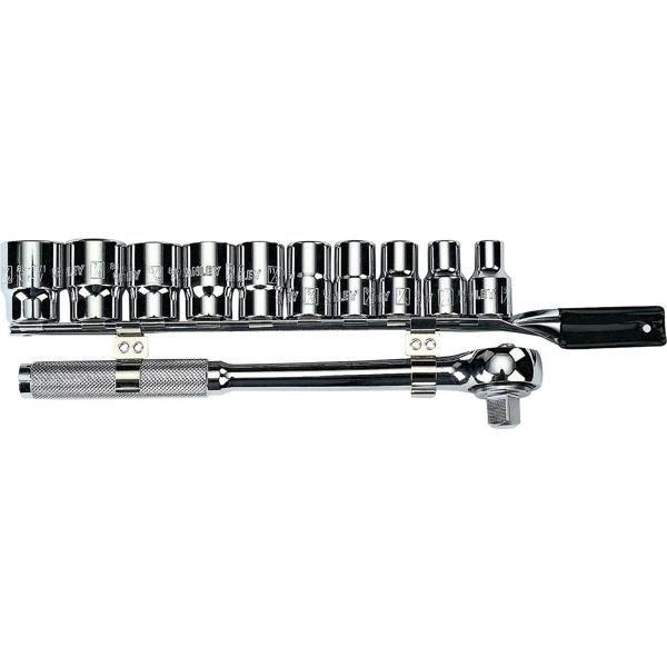Juego De Dados 12 Puntas Encastre 1/2" 11 Piezas Métrico Stanley