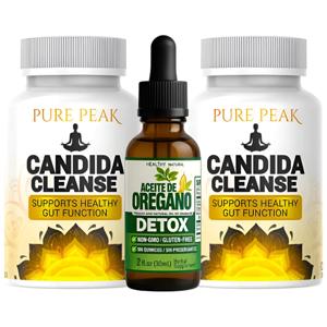 Pack Candida Cleanse 120 Caps + 1 Aceite De Orégano Original Sin Sabor