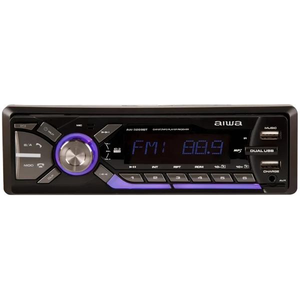 Radio Auto 1 Din Aiwa Bluetooth Mp3 Usb App Music Aw-3269bt Color Negro