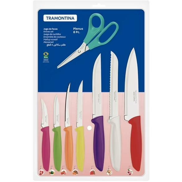 Juego De Cuchillos Tramontina 8 Piezas Plenus Colores