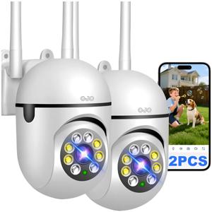 Ojo 2pcs Cámara Seguridad 4MP Wifi App Visión Nocturna PTZ Oferta
